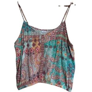 Lascana Boho Patchwork Cami Top | Size US 12 Festival Tank Hippie Summer